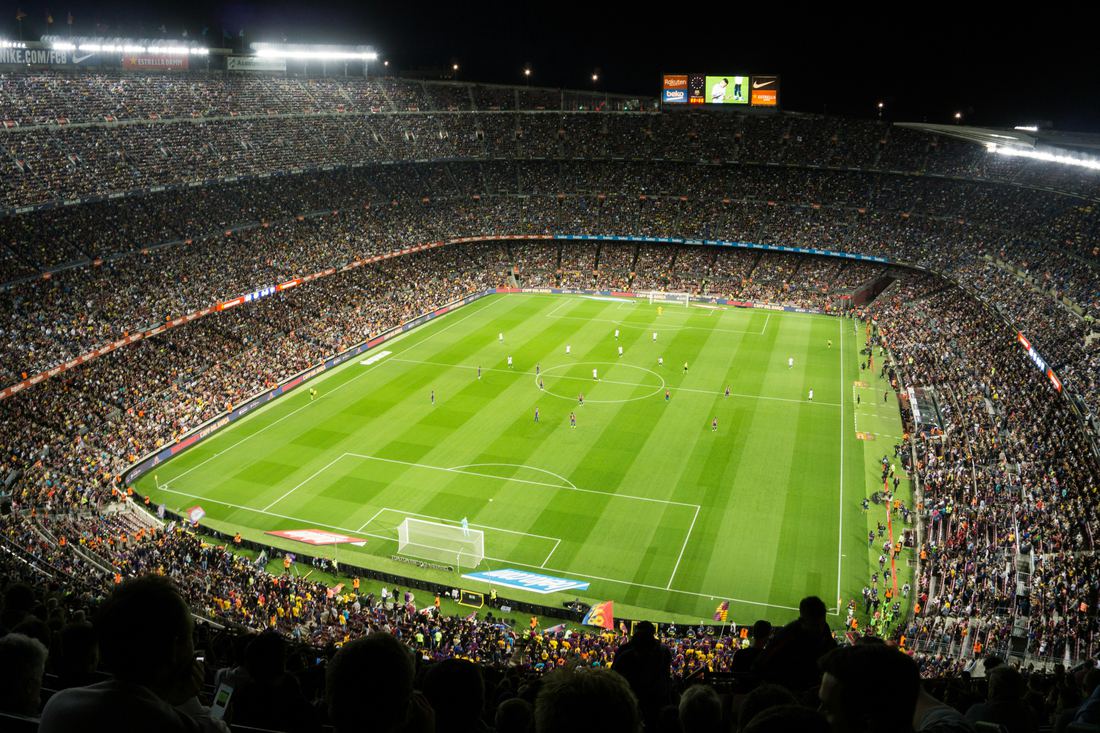 The Camp Nou on a match night